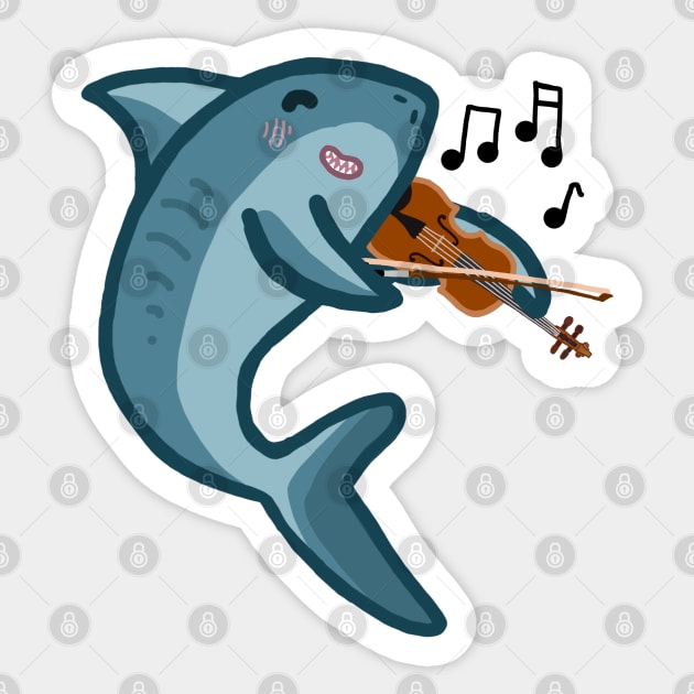 Violin Shark Sticker by Artstuffs121